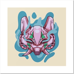 animal robot head Posters and Art